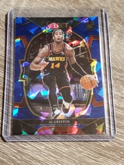 2022-23 Panini Select Concourse #88 AJ Griffin RC Blue Cracked Ice Prizm Hawks